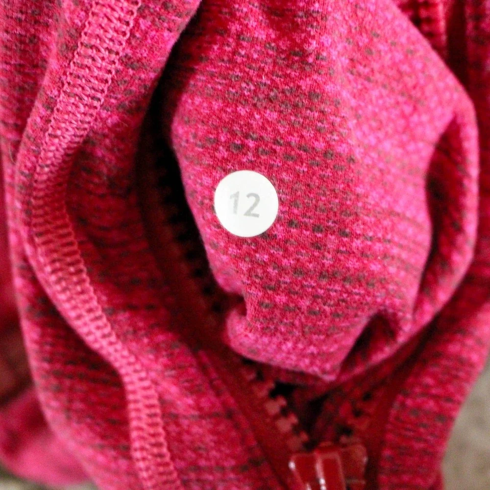 Lululemon Define Jacket Size 12 Pink Space Dye‎ Full Zip Thumbholes Original